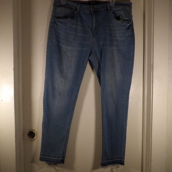 Lucky & Blessed Denim - L & B Lucky & Blessed Lighter Wash High Rise Skinny Jeans Sz 22